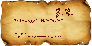 Zeitvogel Máté névjegykártya